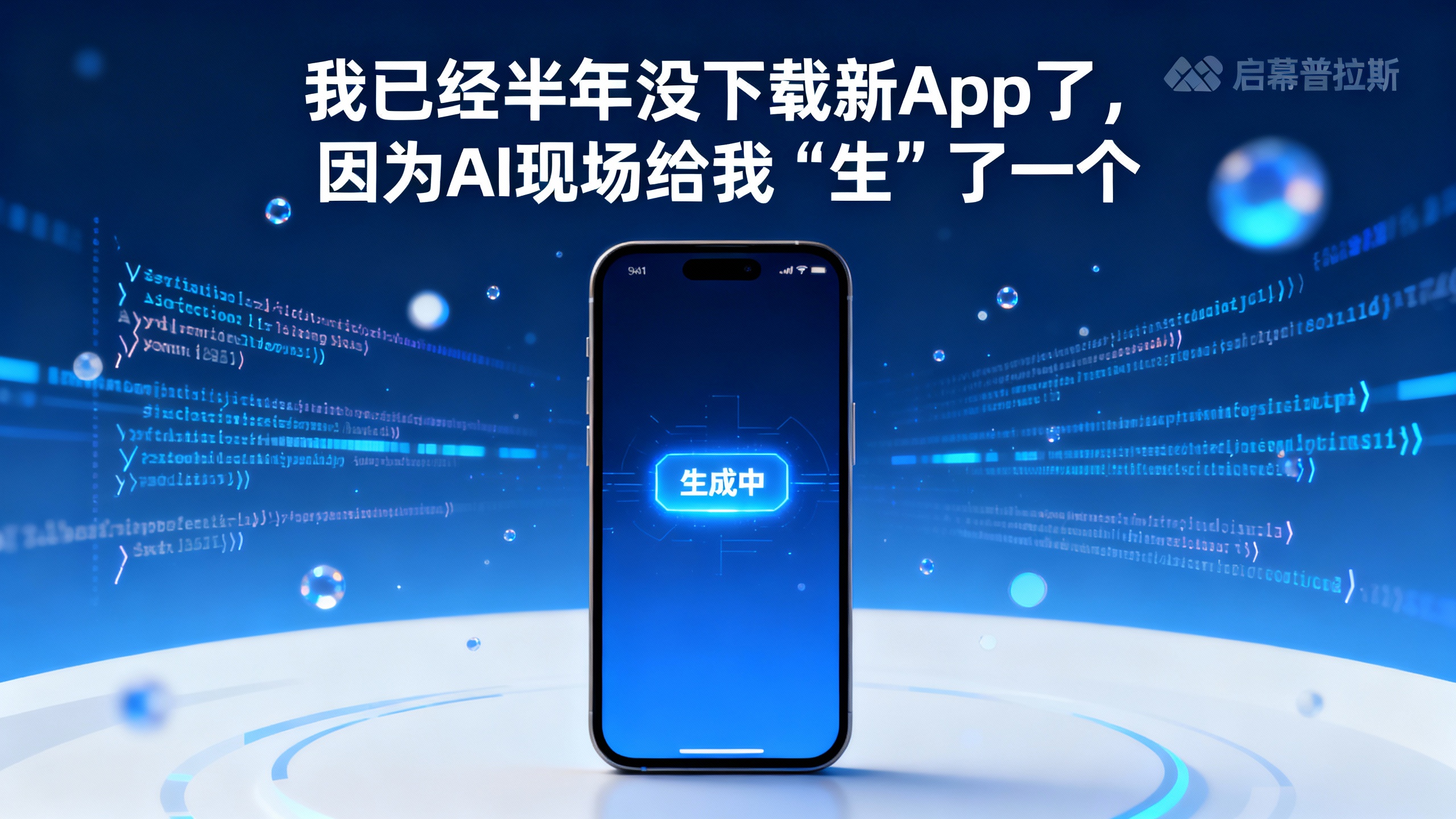 我已经半年没下载新App了，因为AI现场给我‘生’了一个。